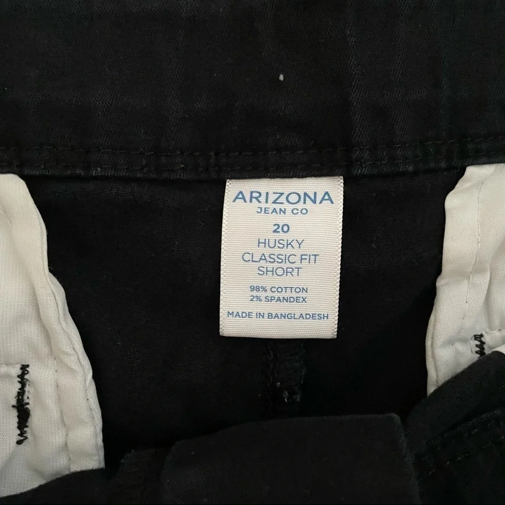 Arizona Jeans Husky Fit Black Flat Front School Shorts Boys Size 20